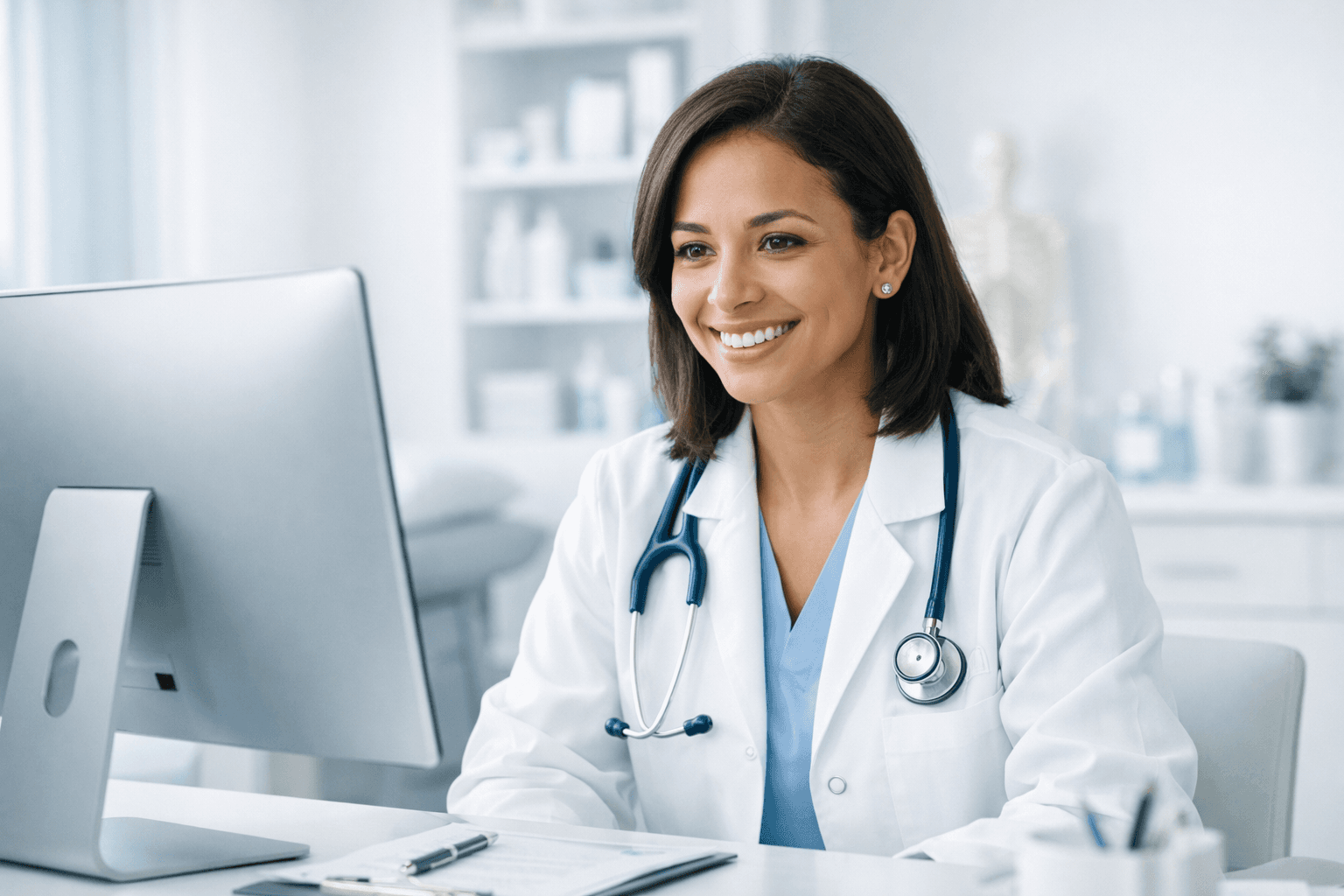 Doctor on a telemedicine call