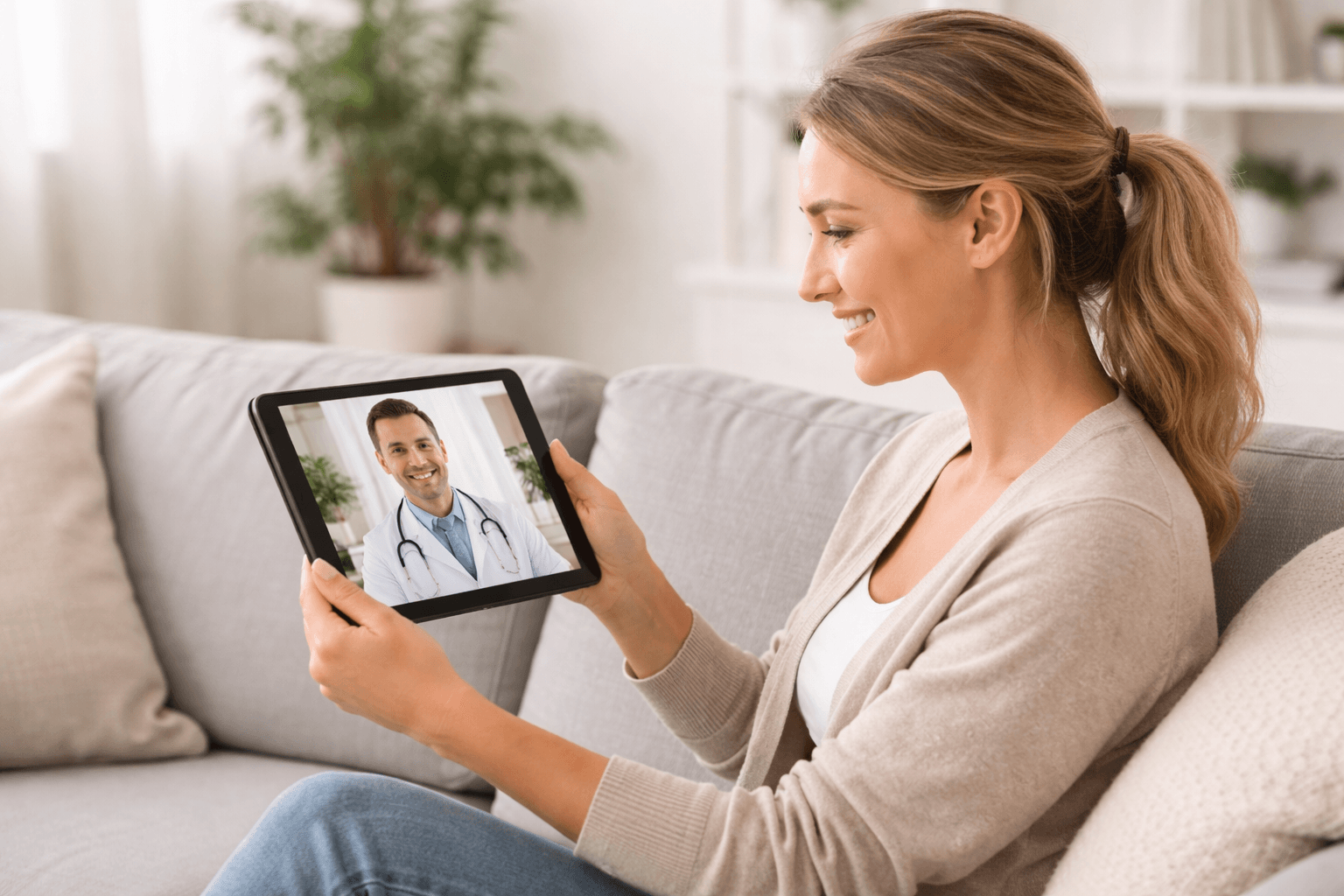 Patient receiving virtual care